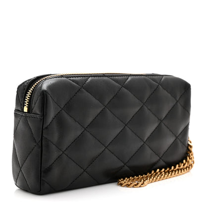 Saint Laurent Lambskin Quilted Cassandre Bijou Pouch Black 3 of 7