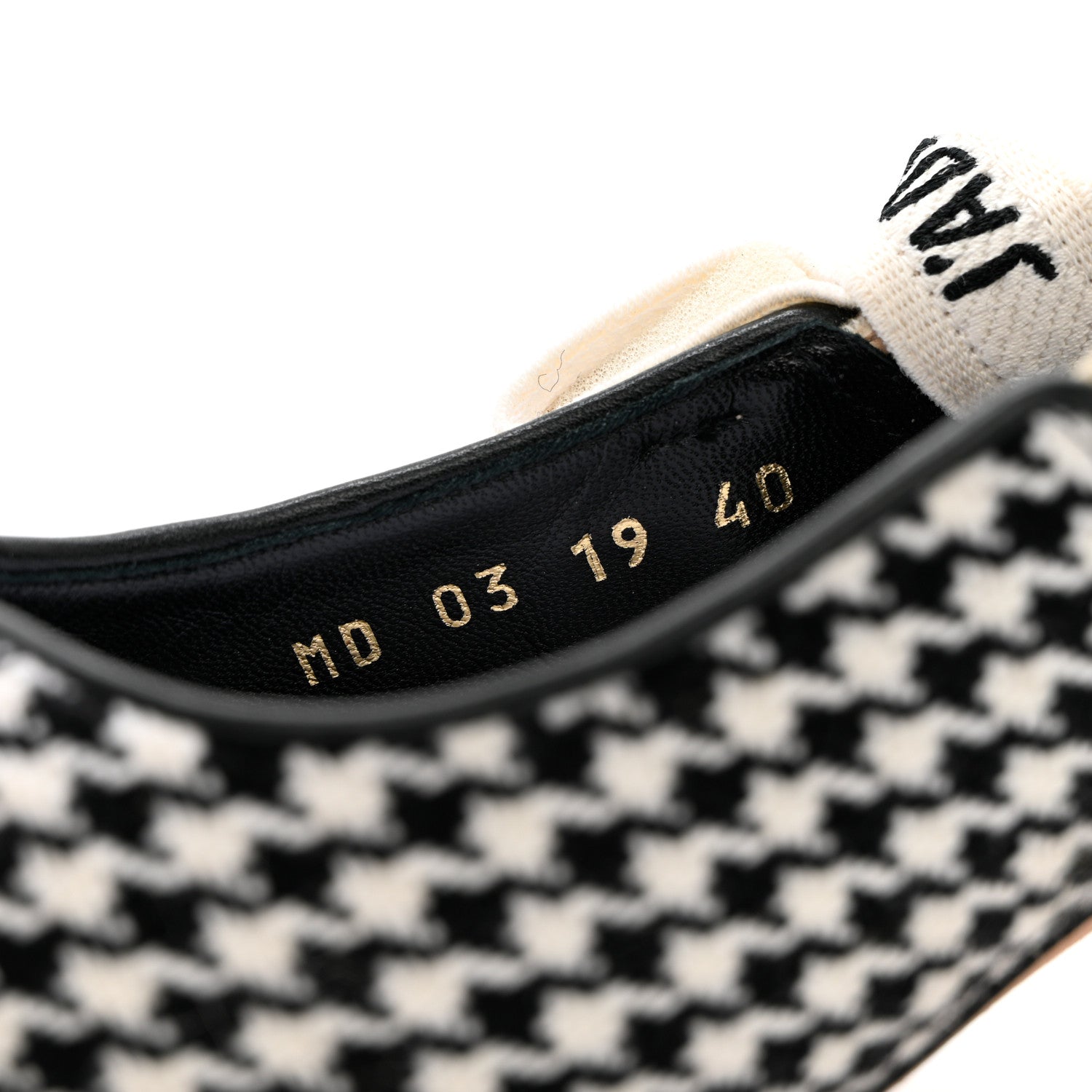 Christian Dior Wool Ribbon Houndstooth J'Adior Slingback 65mm Pumps 40 Black White 6 of 14