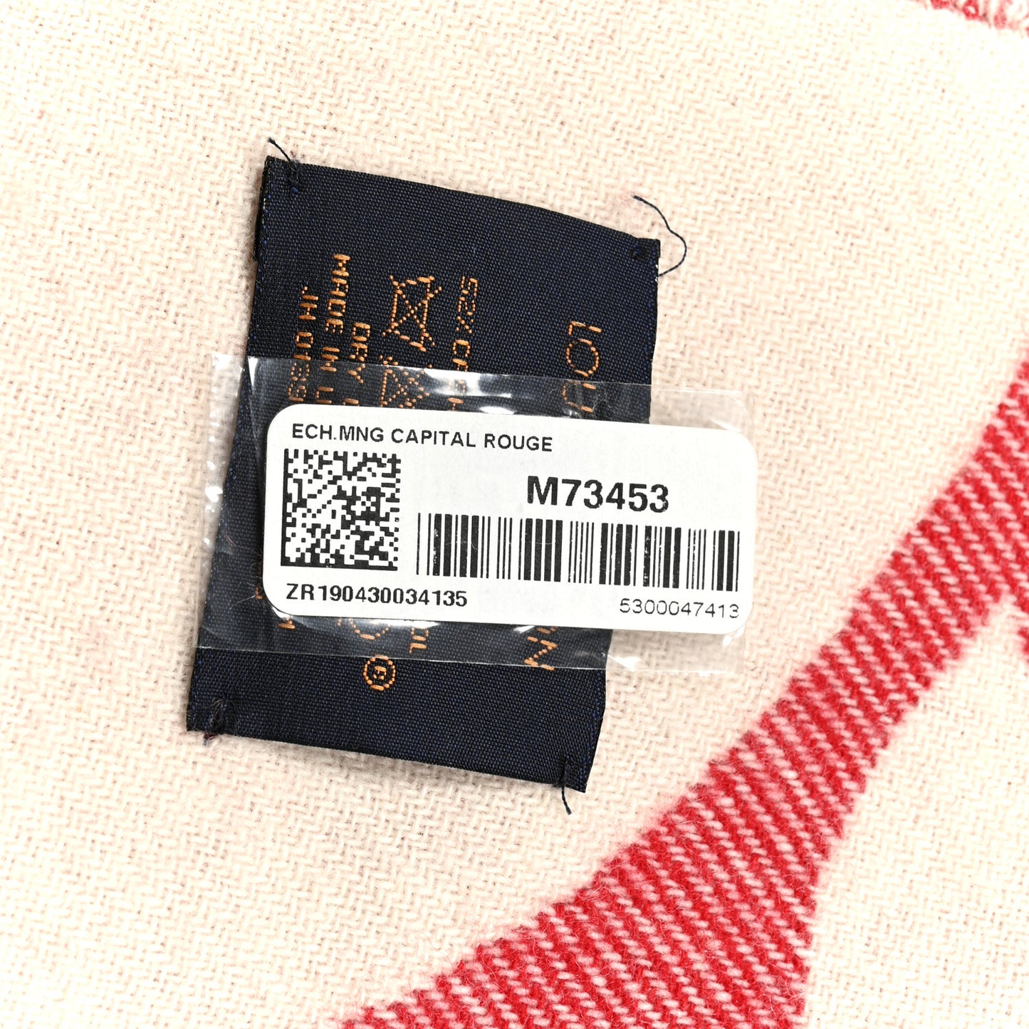 Cashmere Wool Monogram Capital Scarf Rouge
