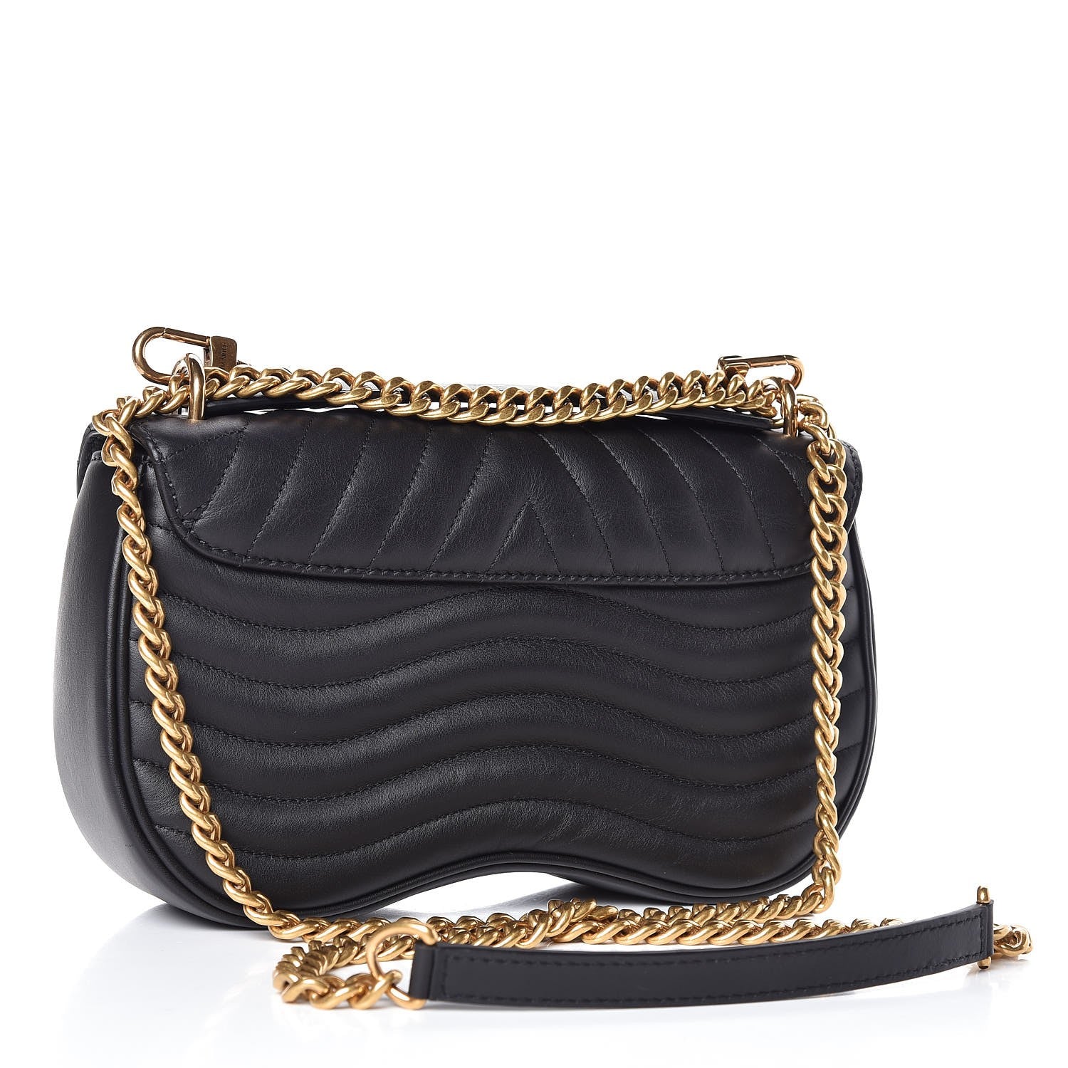Louis Vuitton Calfskin New Wave Chain MM Black 3 of 8