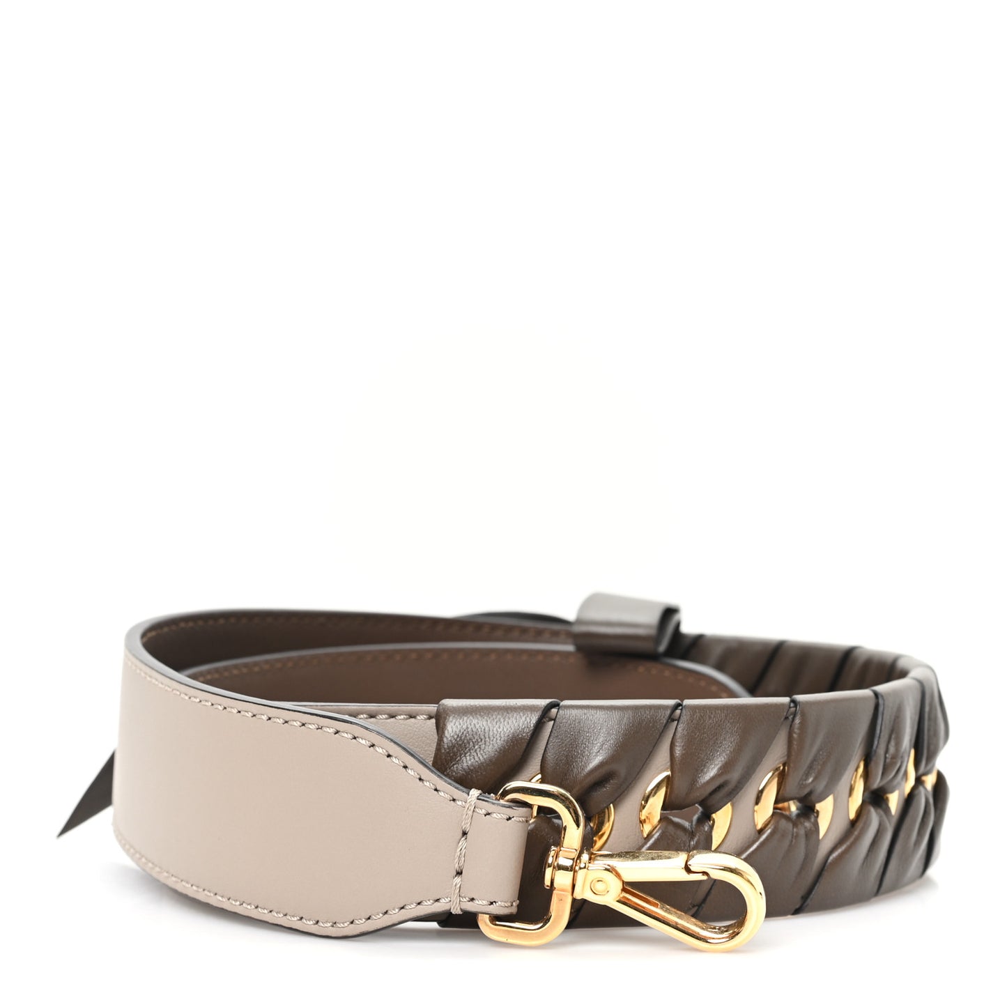 Calfskin Shiny Nappa Lace Up Bow Strap You Brown