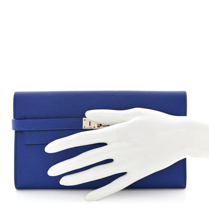 Hermes Epsom Kelly Longue Wallet Bleu Electrique 2 of 10