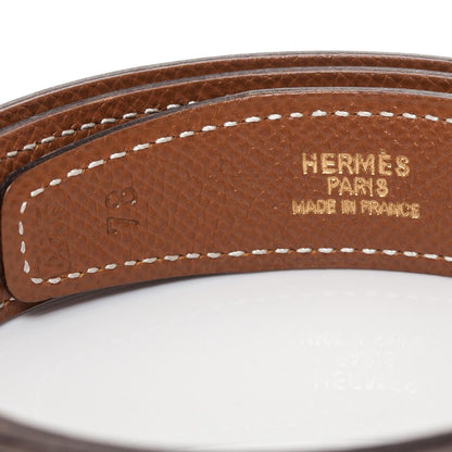 Hermes Thin Mini Reversible H Belt 78 Gold Black 3 of 6