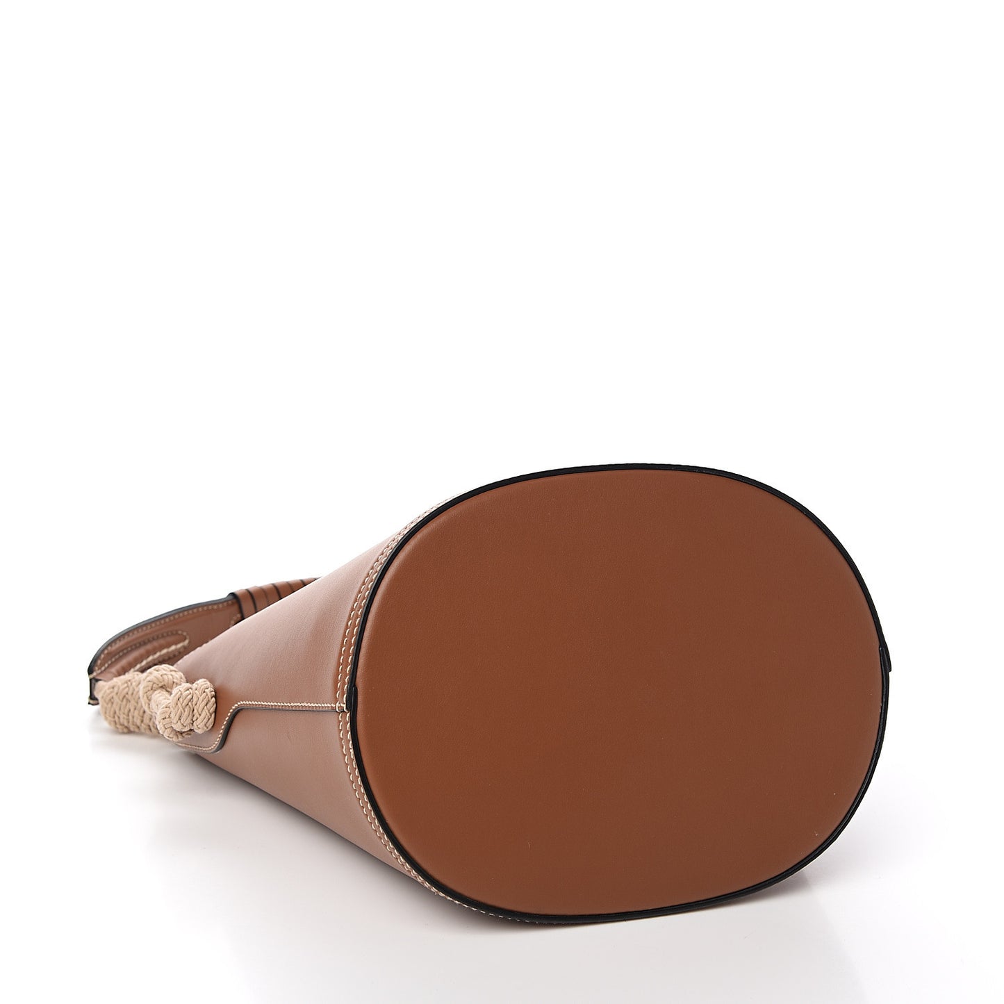 City Calfskin Knotted Rope Bucket Bag Cognac