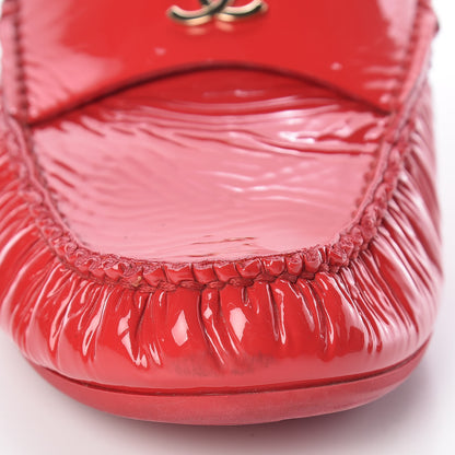 Chanel Patent Calfskin CC Mules 37 Red 13 of 16