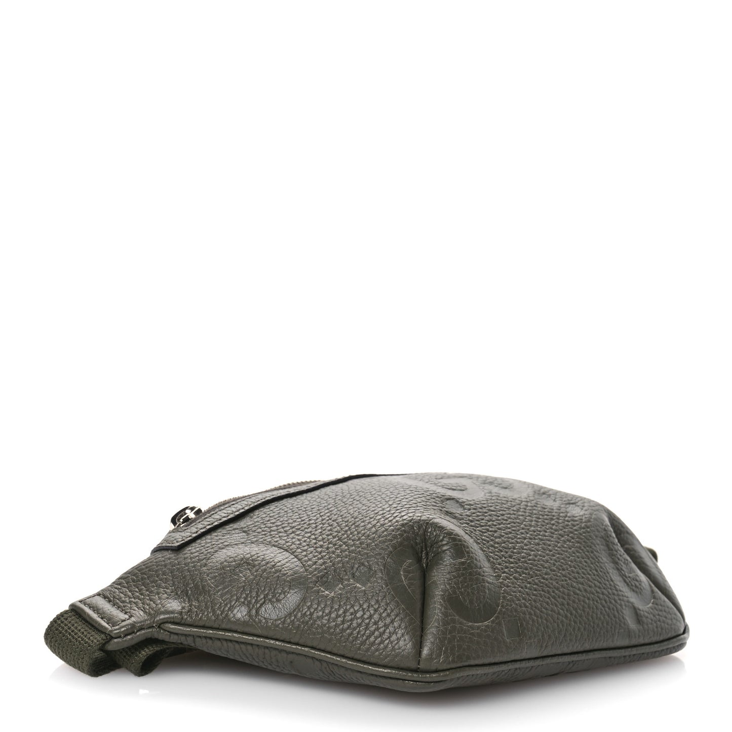 Piuma Calfskin Jumbo GG Embossed Small Belt Bag Dark Green