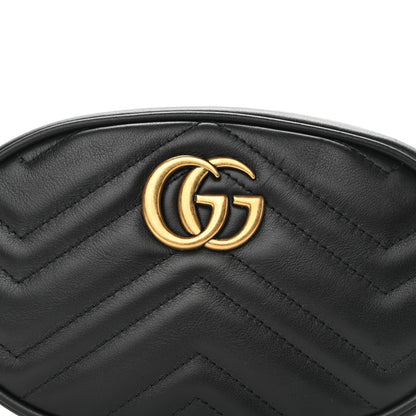 Gucci Calfskin Matelasse GG Marmont Belt Bag 85 34 Black 8 of 10