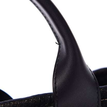 Chanel Lurex Canvas Medium Deauville Tote Navy Blue Gold 10 of 11