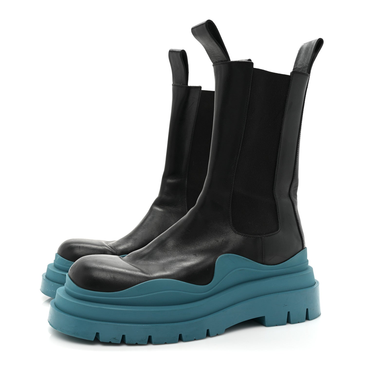 Bottega Veneta Calfskin Mens The Tire Chelsea Boots 42 Black Blaster 3 of 10