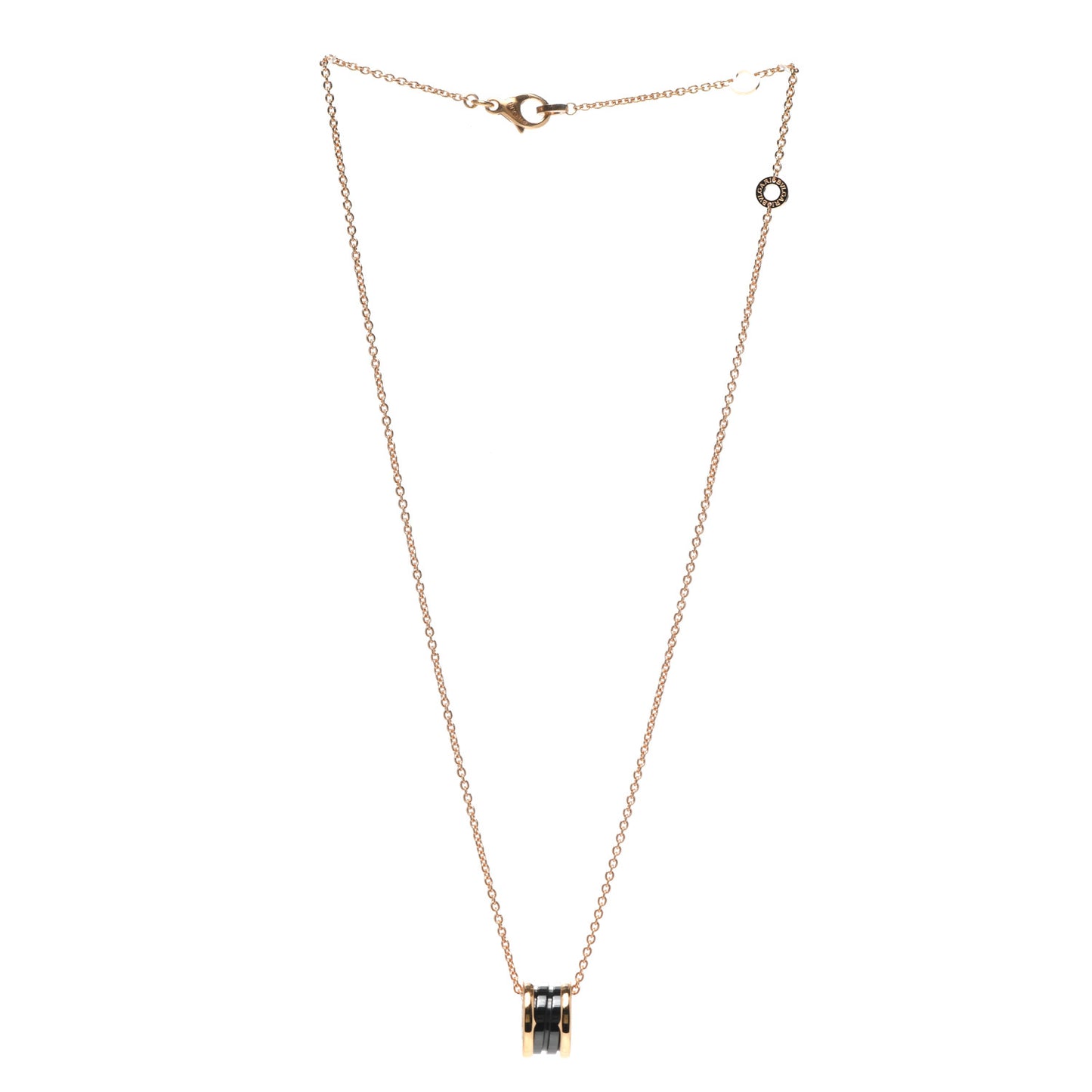 18K Rose Gold Black Ceramic B.Zero1 Pendant Necklace