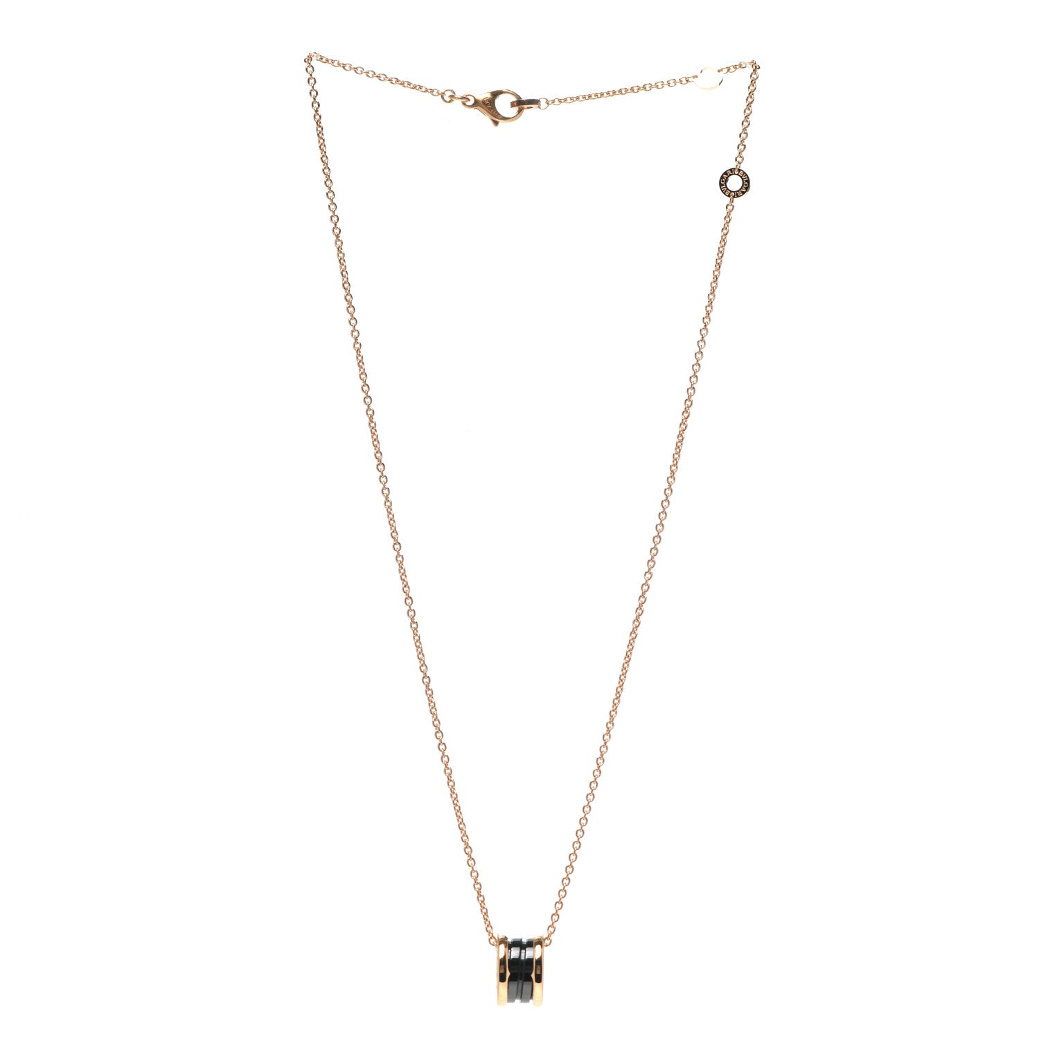 Bulgari 18K Rose Gold Black Ceramic B.Zero1 Pendant Necklace 3 of 5