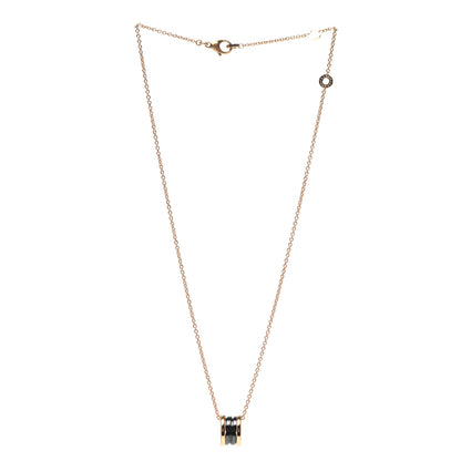 Bulgari 18K Rose Gold Black Ceramic B.Zero1 Pendant Necklace 3 of 5