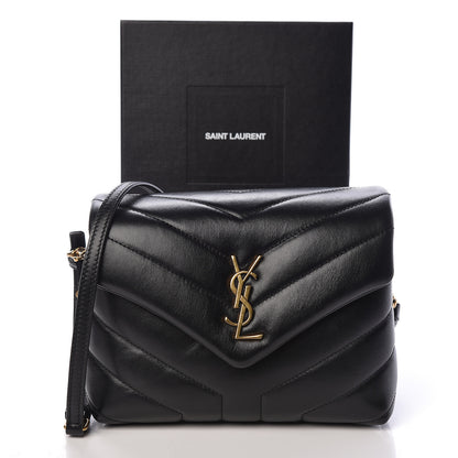 Saint Laurent Calfskin Y Quilted Monogram Toy Loulou Crossbody Bag Black 11 of 11