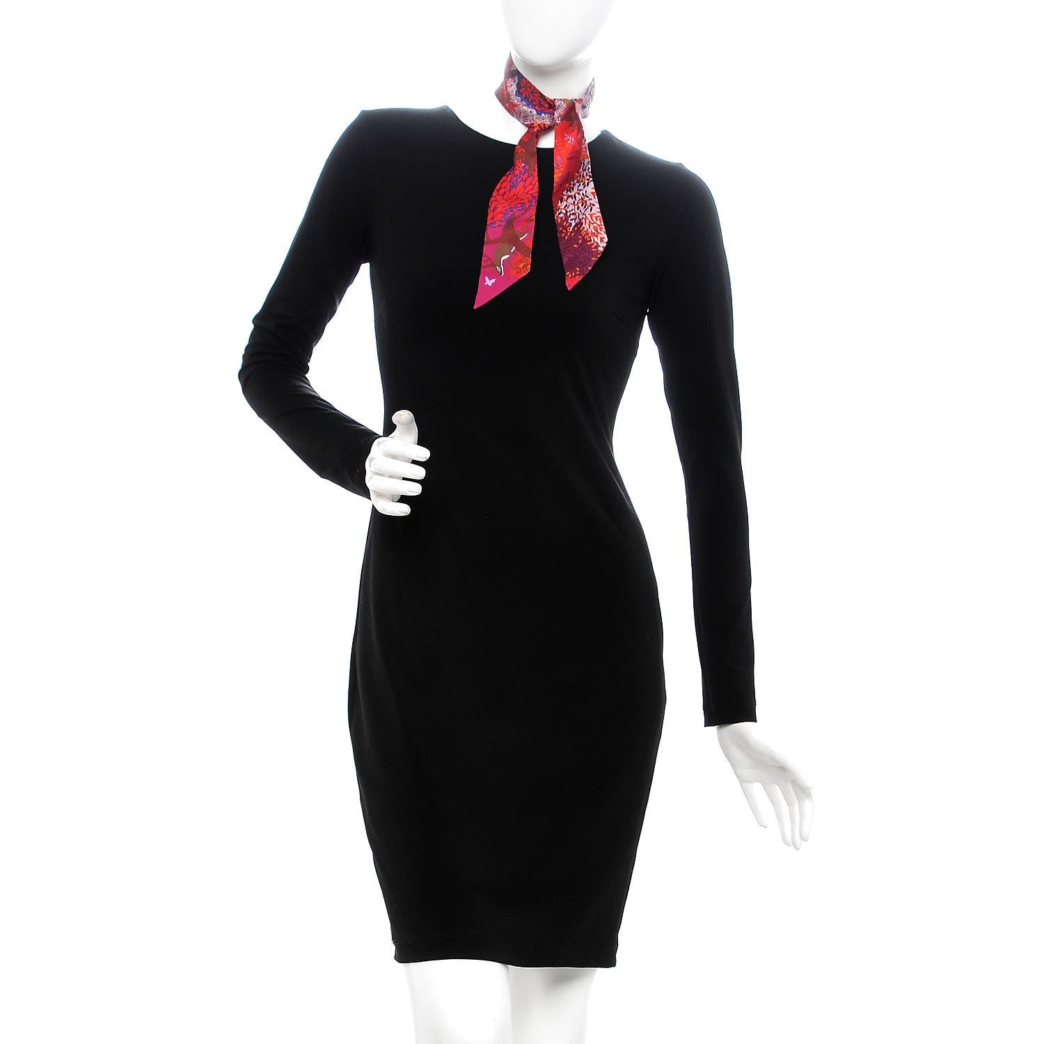 Hermes Silk Dans un Jardin Anglais Twilly Fuchsia Rouge Bleu Roy 2 of 5