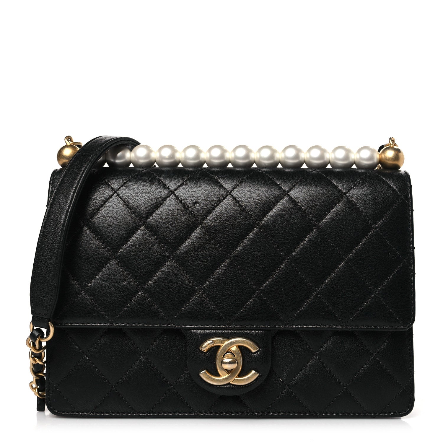 Chanel Lambskin Quilted Small Chic Pearls Flap Black 1 of 11