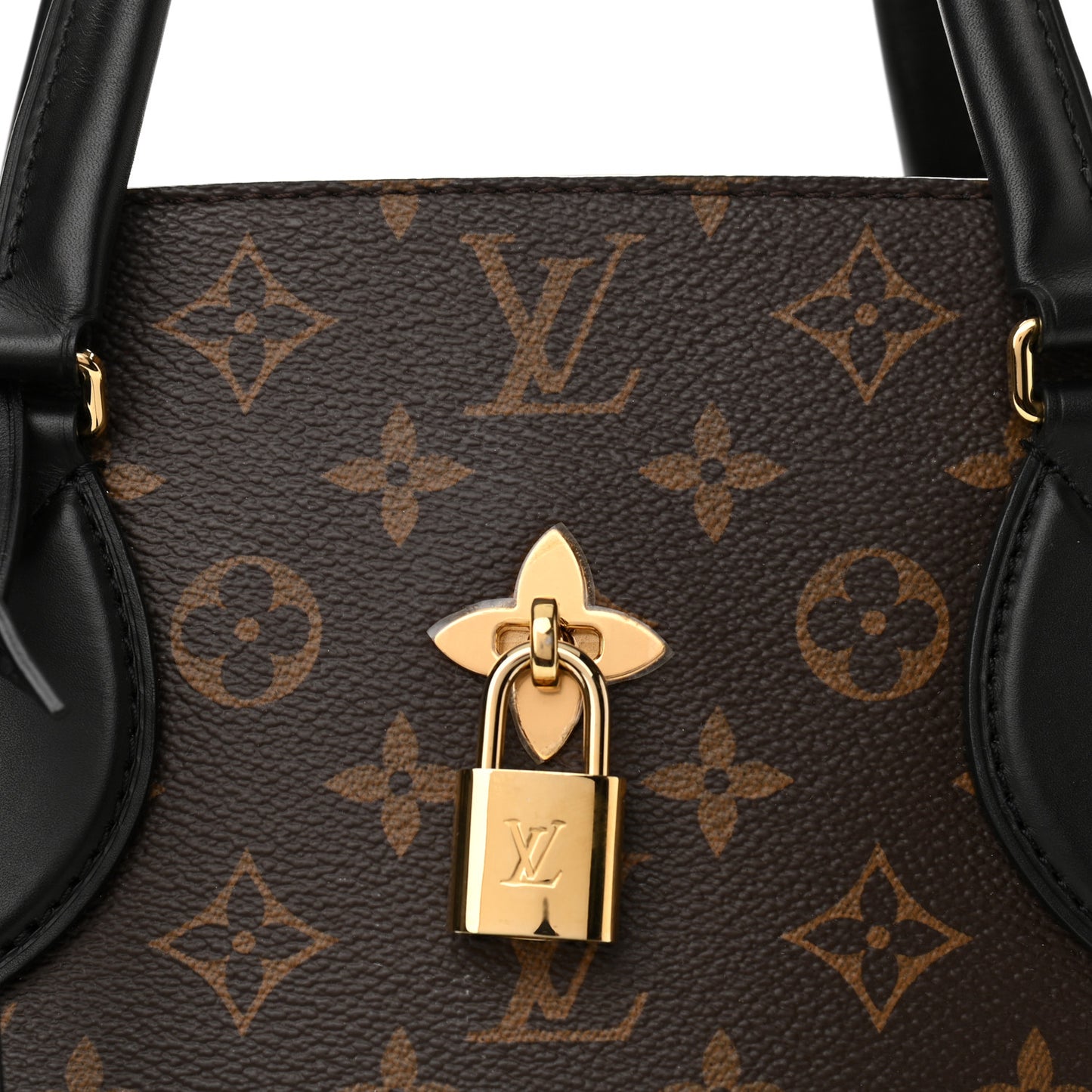 Monogram Flower Zipped Tote MM Black