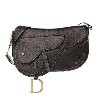 Christian Dior Metallic Calfskin Baudrier Saddle Bag Brown 1 of 13