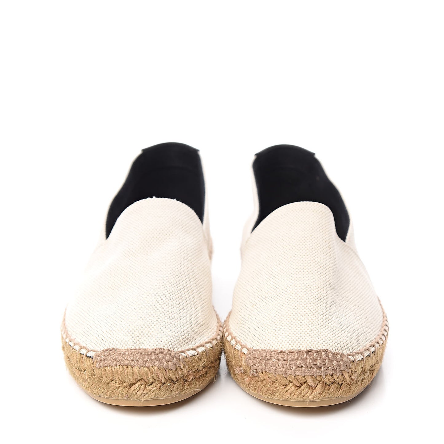 Canvas Nappa Elba Light Logo Embroidered Espadrilles 36.5 Panna