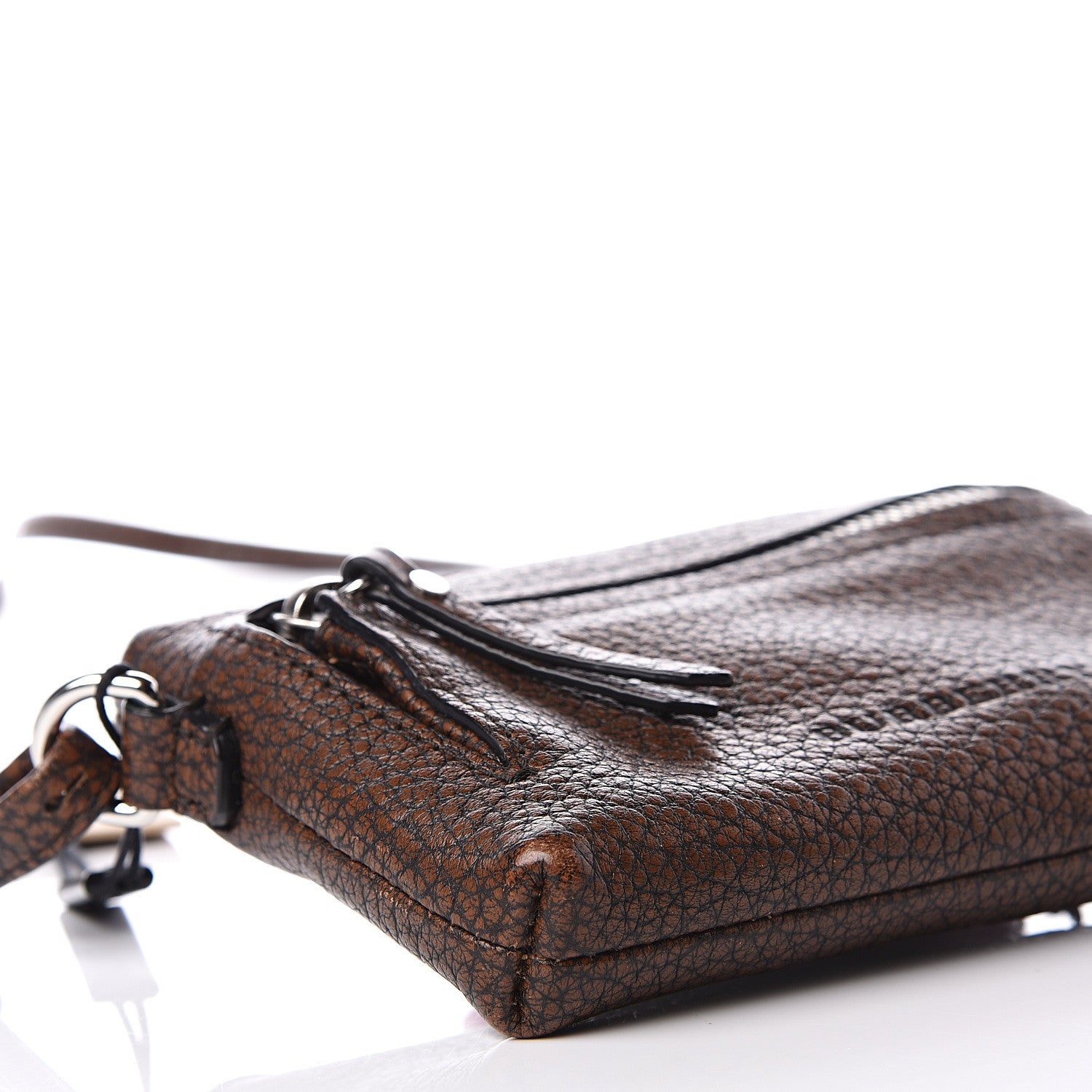 Burberry Grainy Calfskin Mini Rossett Bodybrit Biker Crossbody Saddle Brown 7 of 10