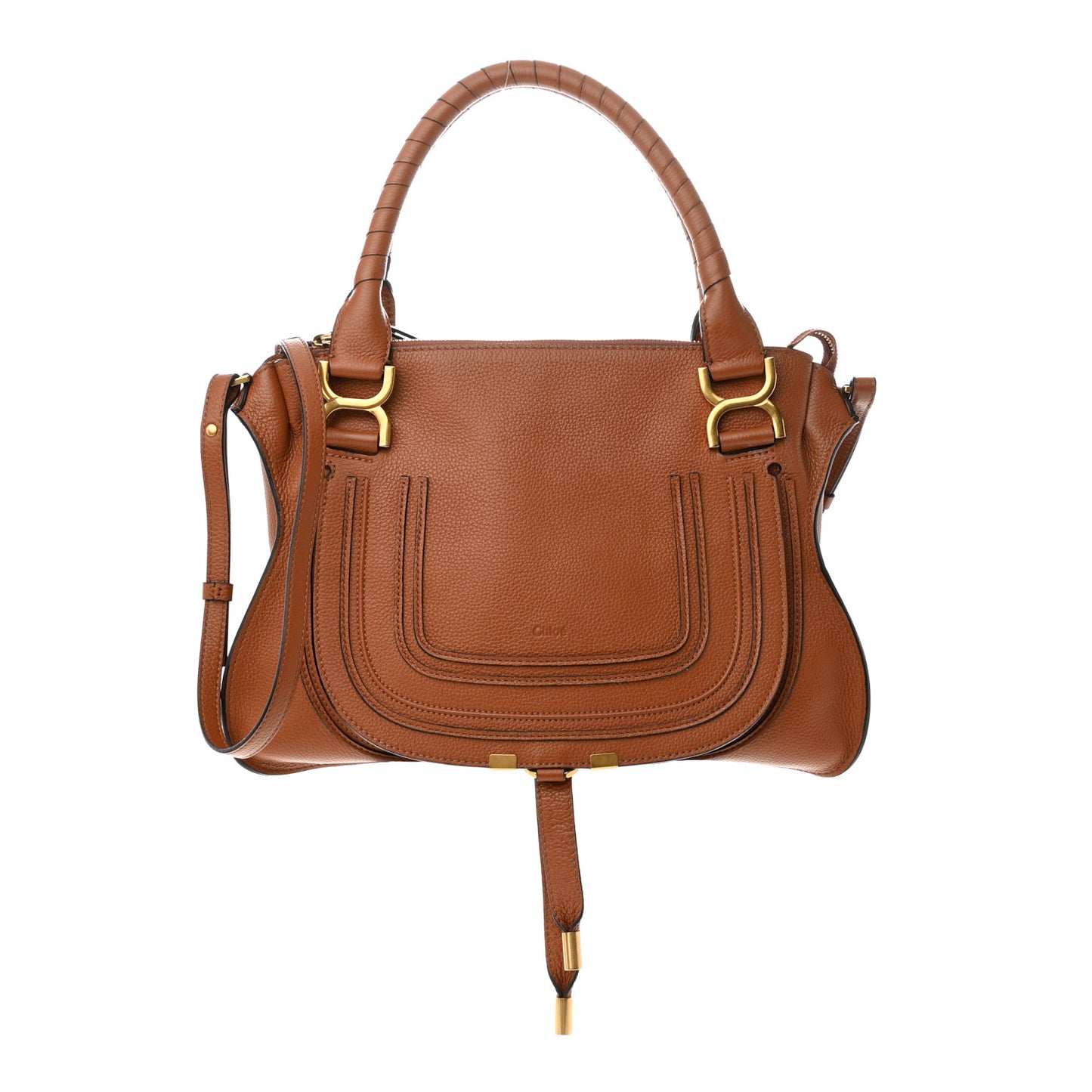 Calfskin Medium Marcie Satchel Tan