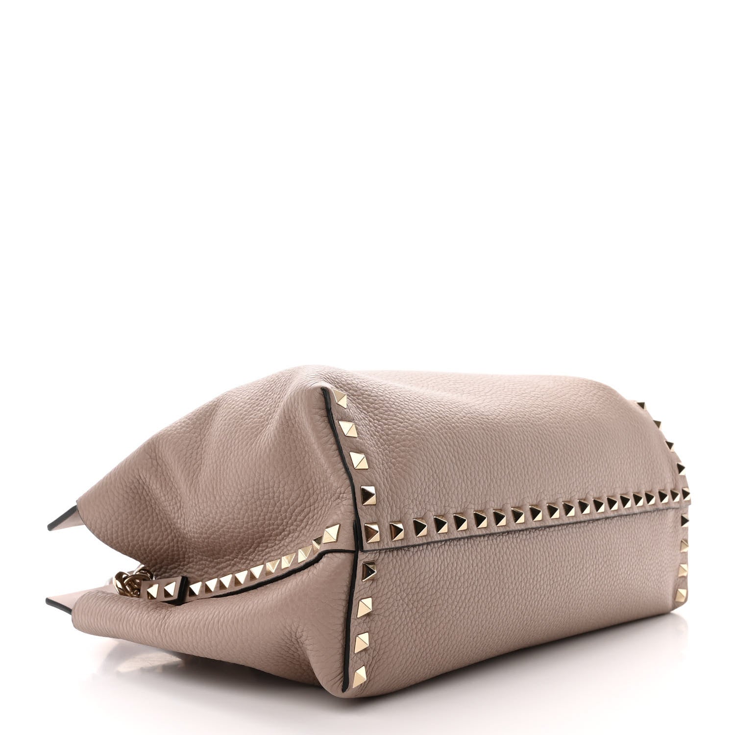 Valentino Garavani Pebbled Calfskin Small Rockstud Double Handle Bag Poudre 4 of 15