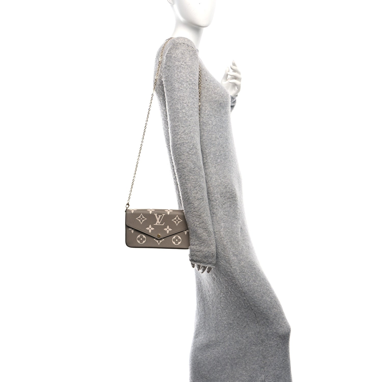 Louis Vuitton Empreinte Monogram Giant Felicie Pochette Tourterelle Creme 3 of 11