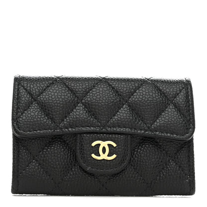 Chanel Caviar Quilted Flap Card Holder Wallet Black 1 of 9