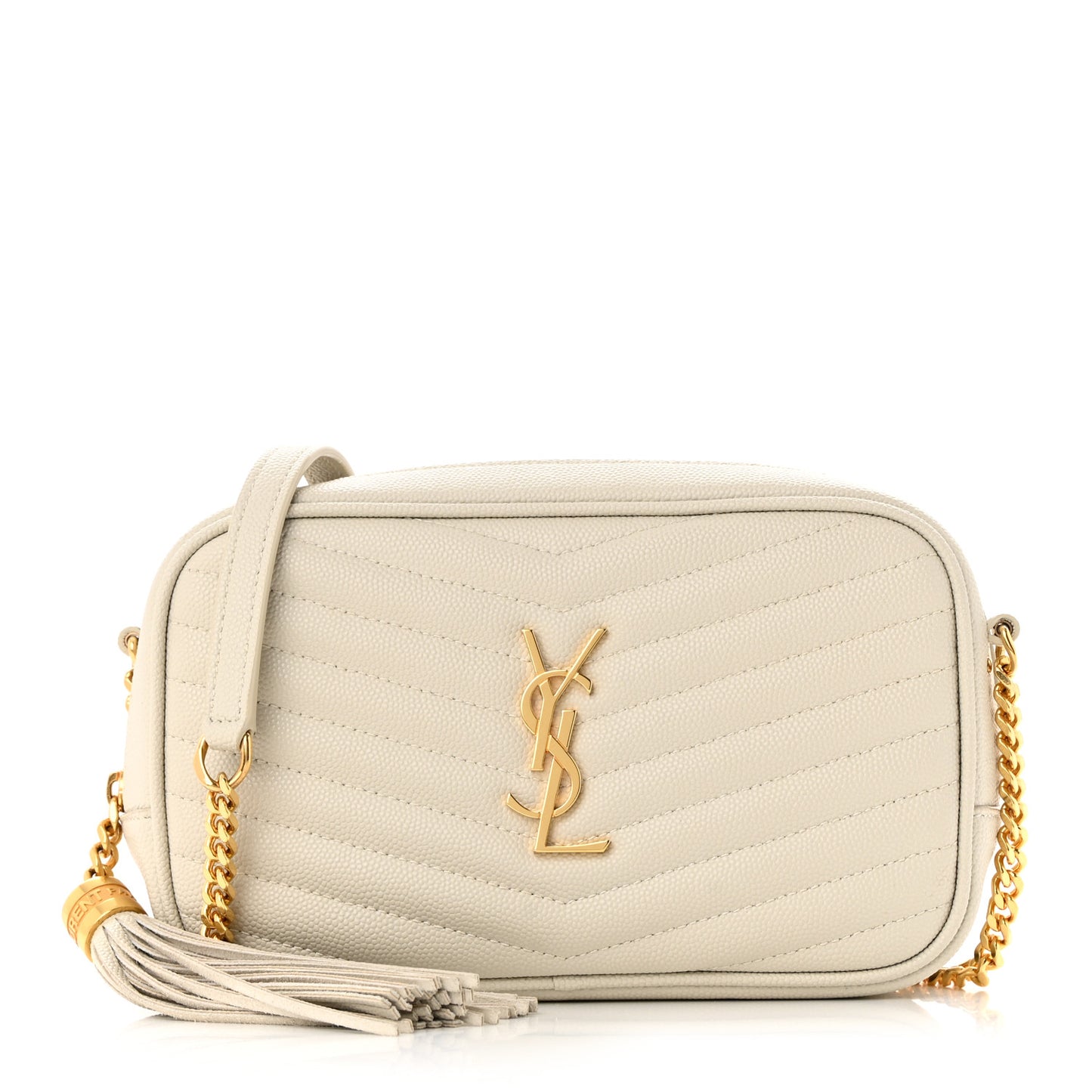 Grain De Poudre Matelasse Monogram Mini Lou Camera Bag Crema Soft