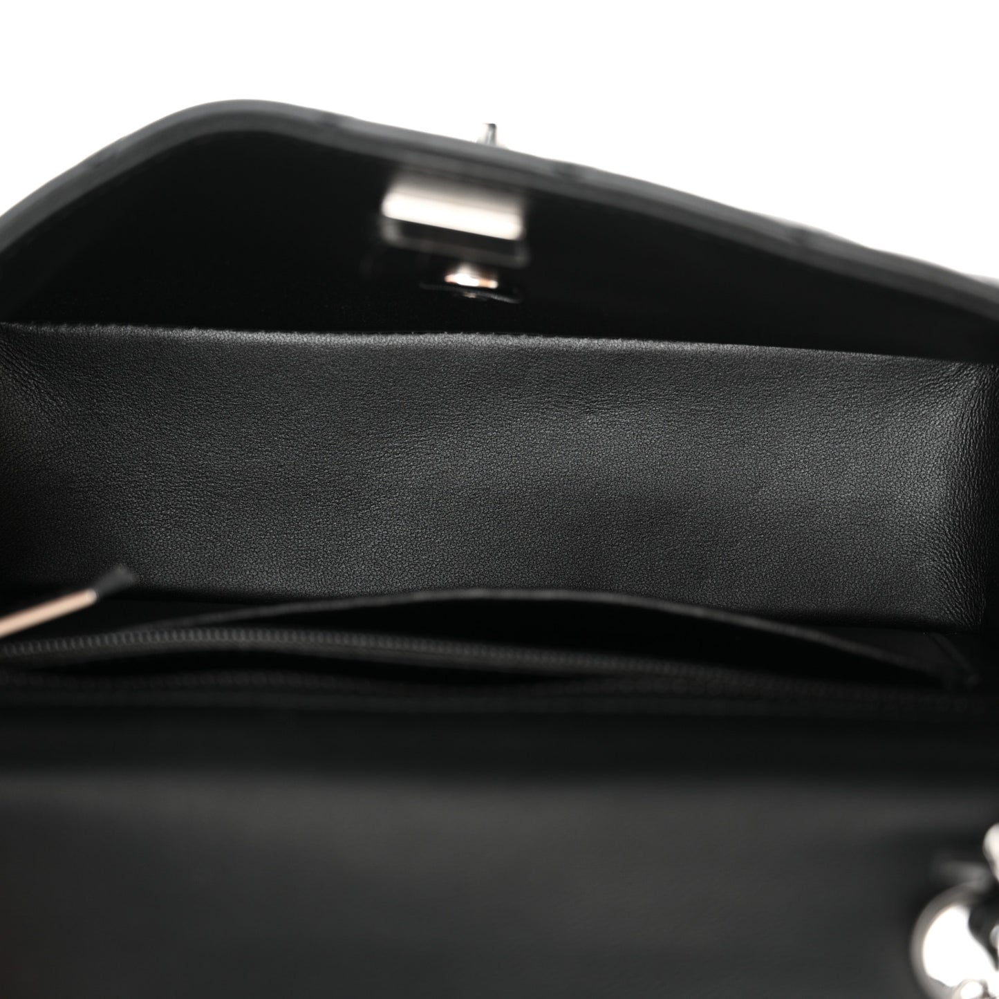 Lambskin Quilted Mini Rectangular Flap Black