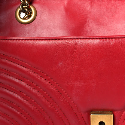 Gucci Calfskin Matelasse Small GG Marmont Shoulder Bag Hibiscus Red 18 of 20