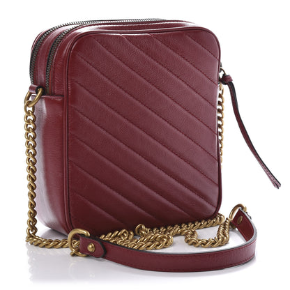 Gucci Azalea Calfskin Matelasse Diagonal Tall GG Marmont Crossbody Bag Romantic Cerise 3 of 11
