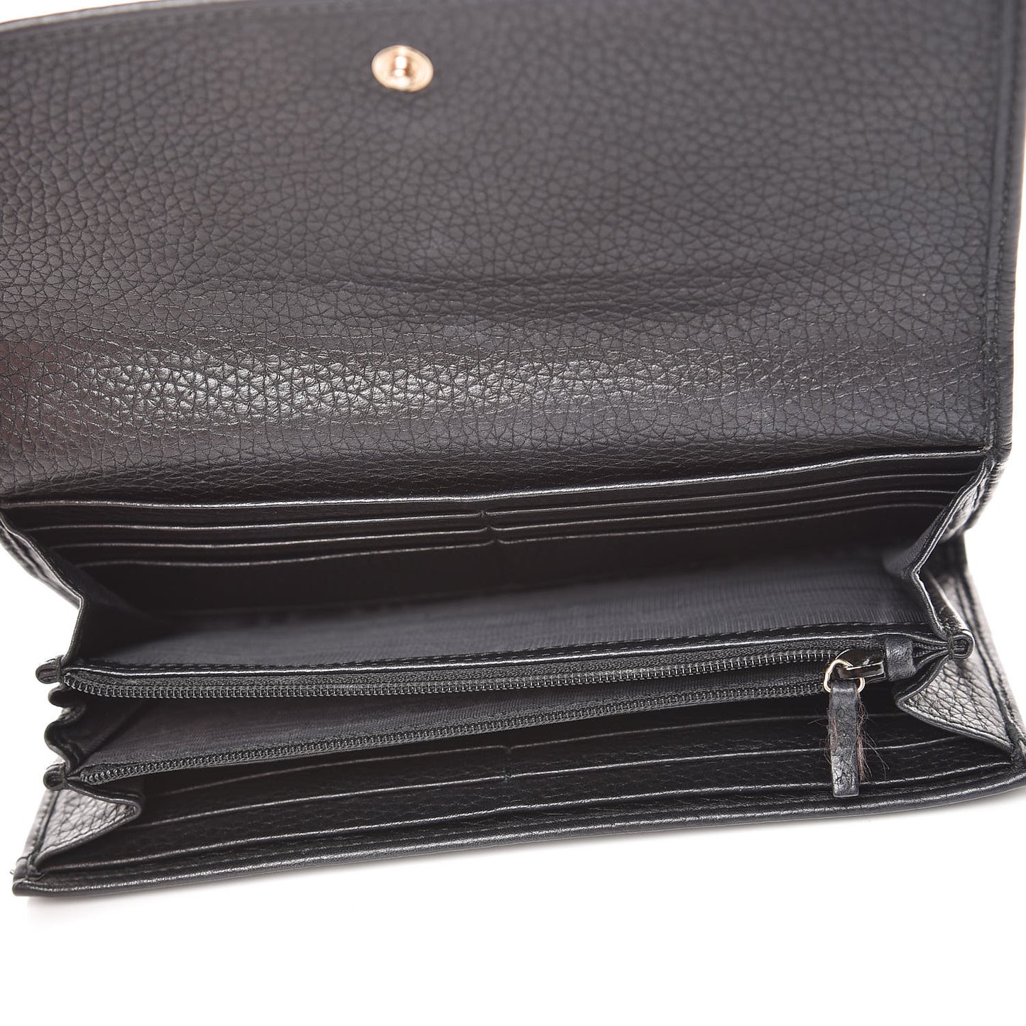 Pebbled Calfskin Large Soho Continental Wallet Black