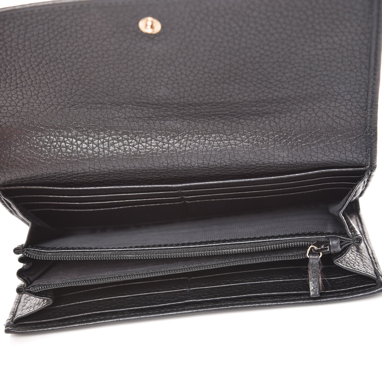 Gucci Pebbled Calfskin Large Soho Continental Wallet Black 5 of 10