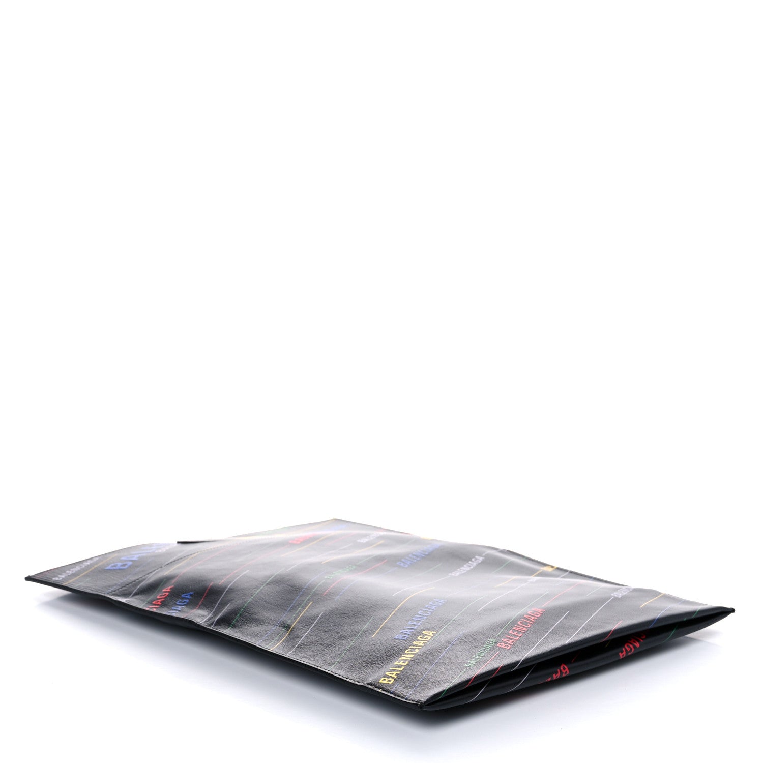 Balenciaga Calfskin Allover Logo Clutch Black Multicolor 5 of 9