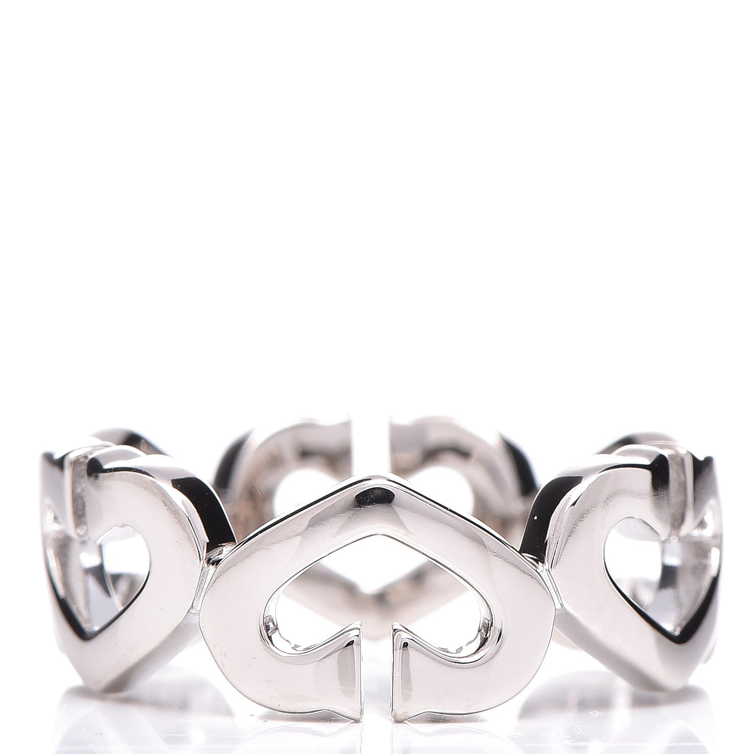 Cartier 18K White Gold Diamond Hearts and Symbols Ring 51 5.75 3 of 4