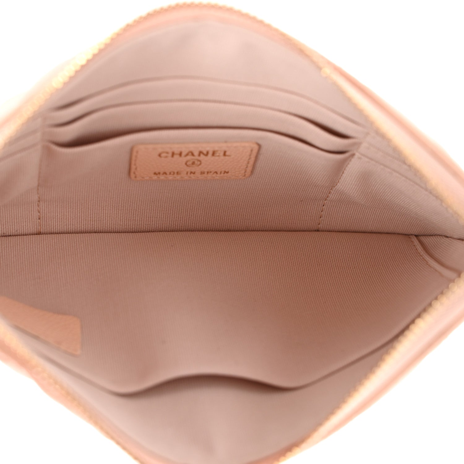 Chanel Caviar Quilted Cosmetic Case Beige 5 of 8