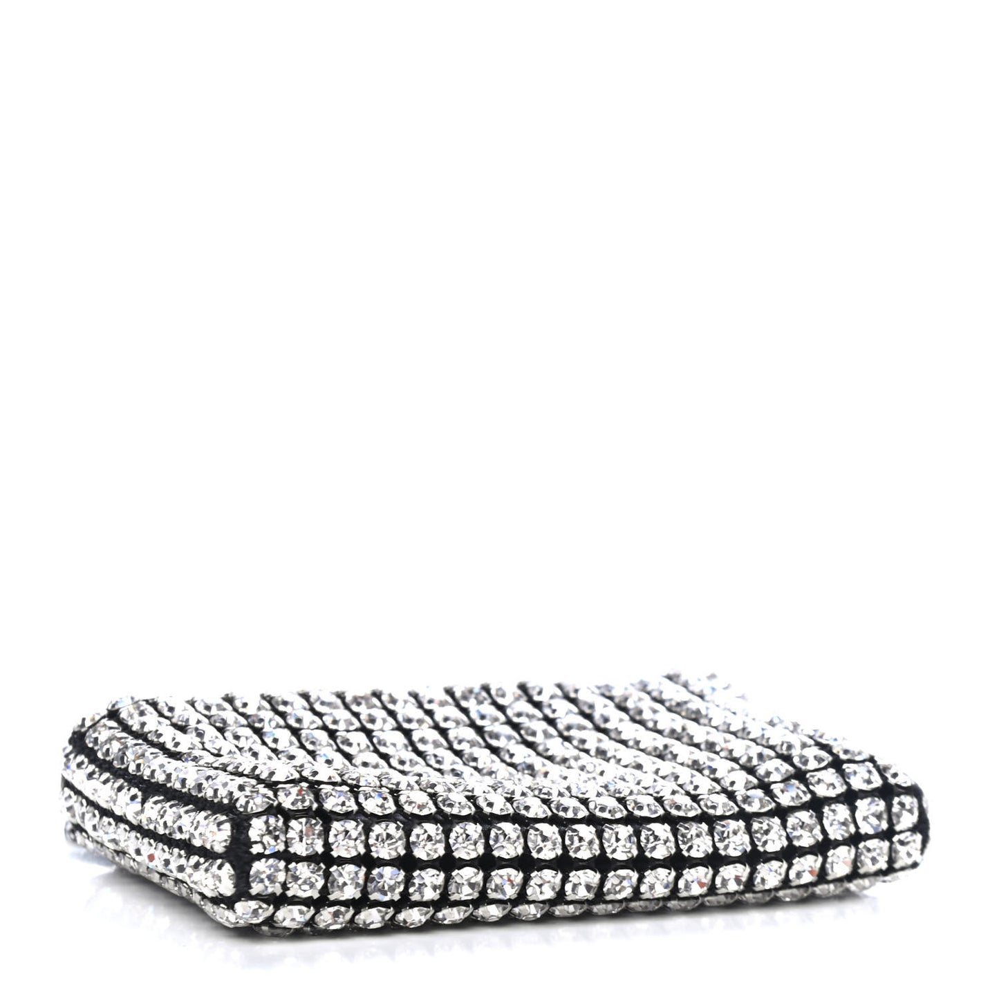 Mesh Crystal Rhinestone Nano Heiress Shoulder Bag Black Silver