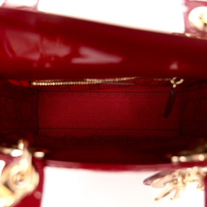 Christian Dior Patent Cannage Mini Lady Dior Red 6 of 11