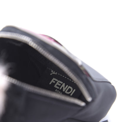 Fendi Nylon Shiny Nappa Nutria Fox Fur Monster Eyes Mini Backpack Charm Black Multicolor 4 of 9