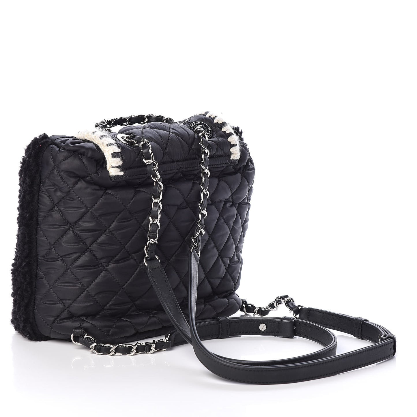 Wool Nylon Quilted Coco Neige Backpack Black