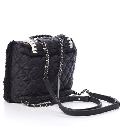 Chanel Wool Nylon Quilted Coco Neige Backpack Black 3 of 10