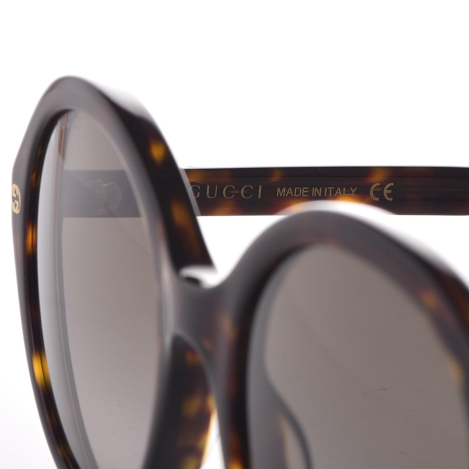 Gucci Acetate Round Sunglasses GG 0023S Tortoise 6 of 8