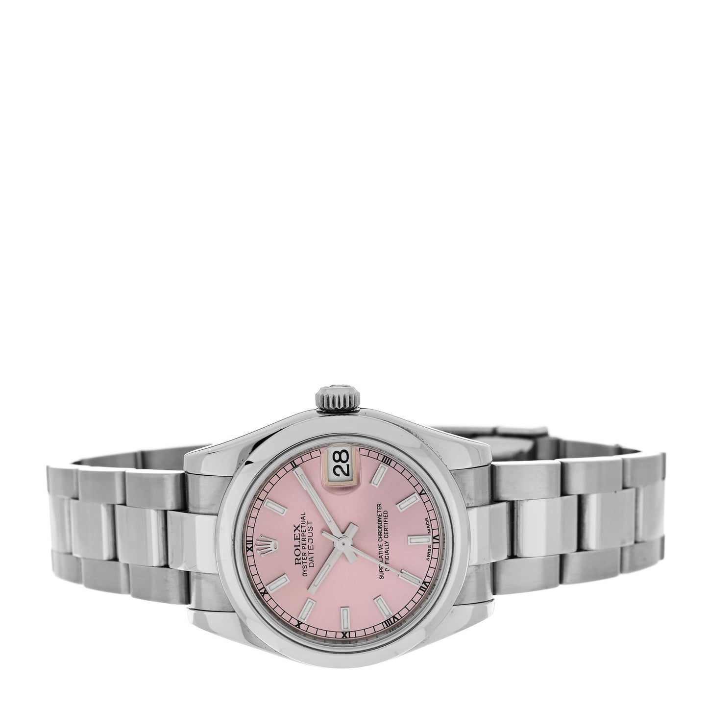 Stainless Steel 31mm Oyster Perpetual Datejust Watch Pink 178240