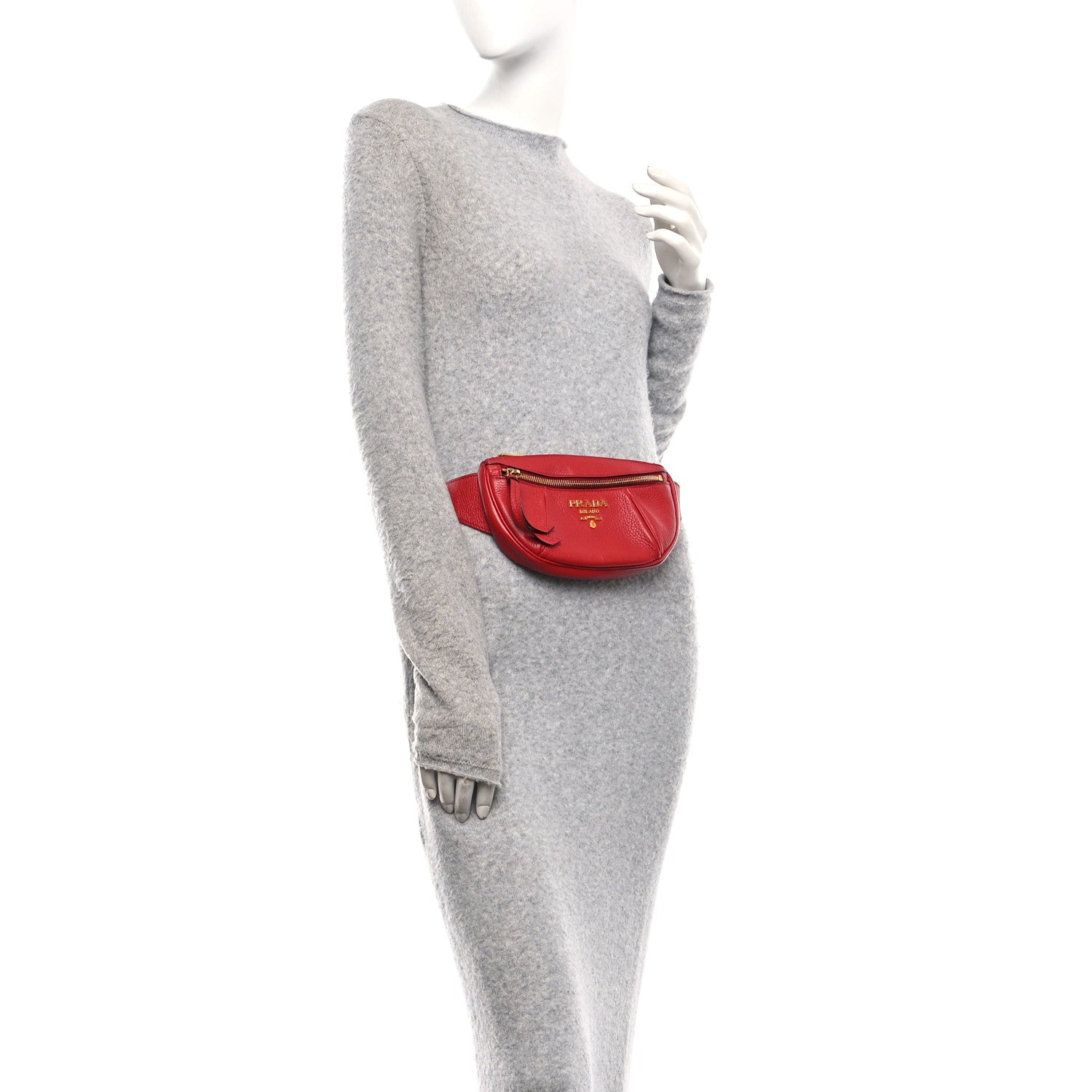Prada Vitello Daino Small Belt Bag Rosso 2 of 9