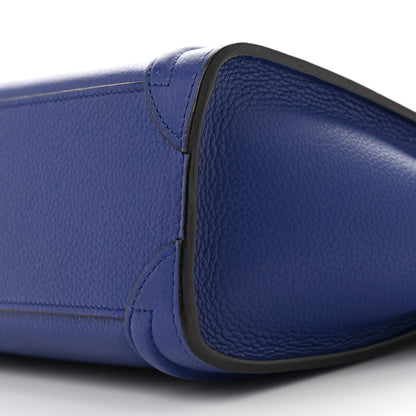 Celine Drummed Calfskin Nano Luggage Indigo 10 of 12