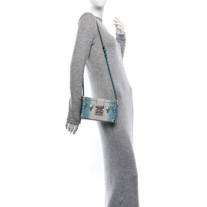 Louis Vuitton Ostrich Petite Malle Blue Grey 2 of 9