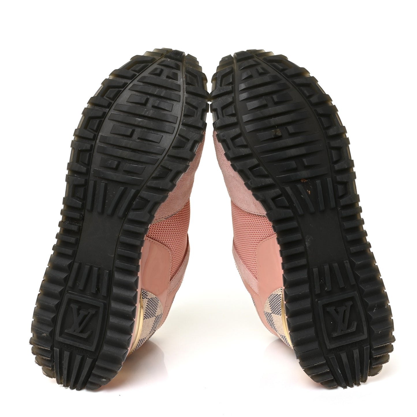 Suede Damier Azur Run Away Sneakers 36 Pink