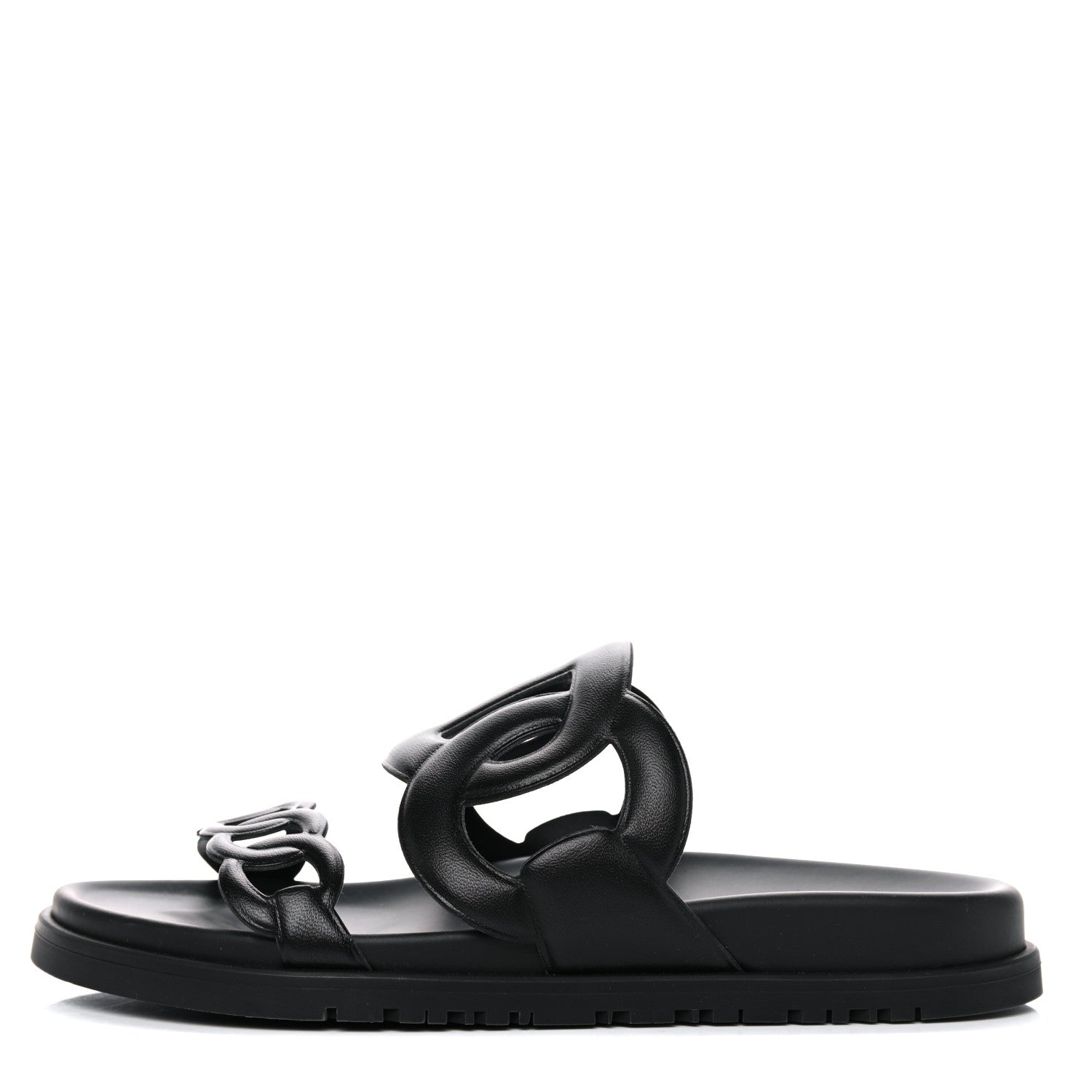 Hermes Nappa Extra Sandals 37.5 Black 1 of 9