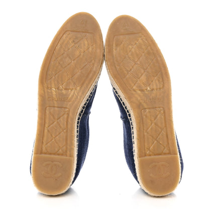 Chanel Denim Toile CC Espadrilles 41 Navy Black 8 of 9
