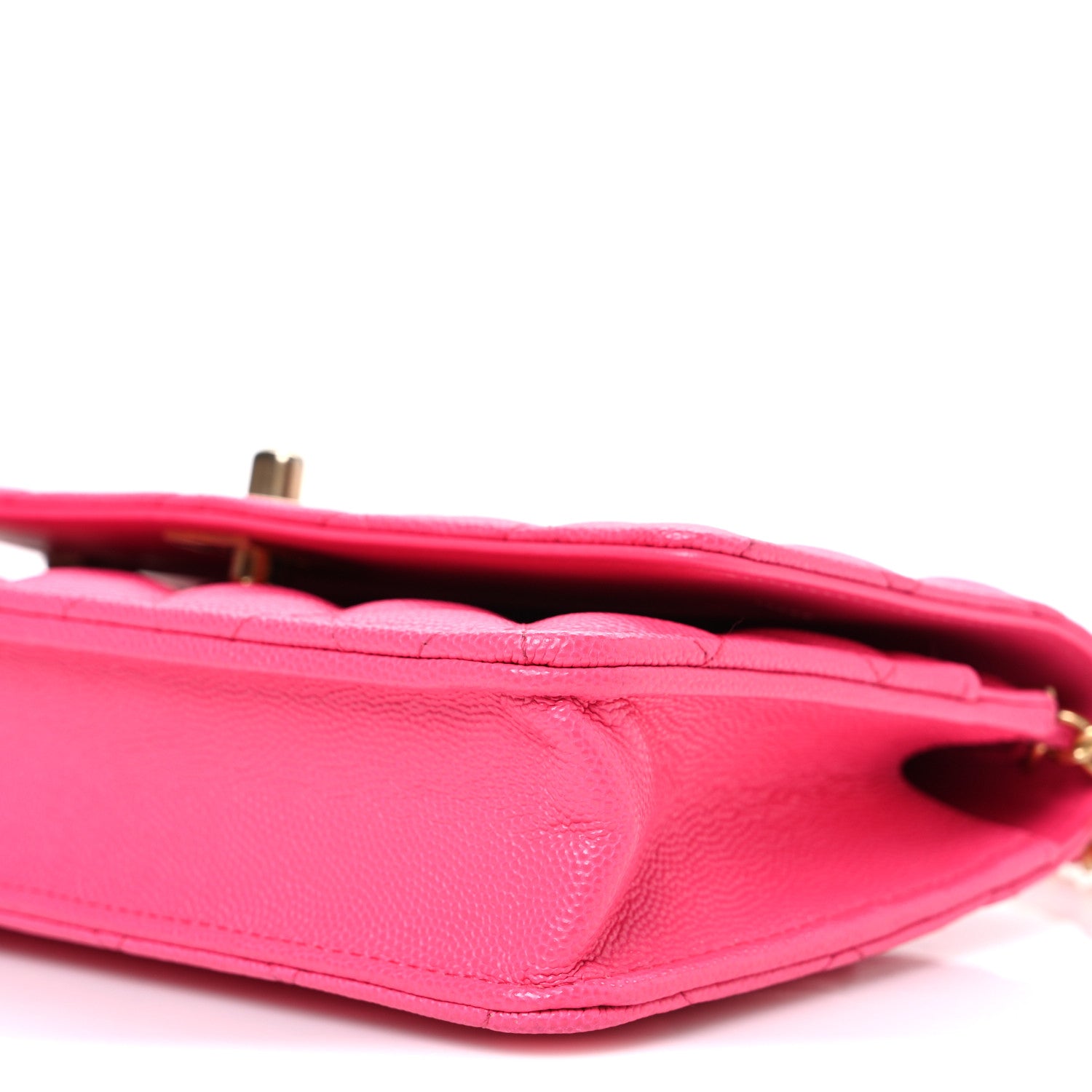 Chanel Caviar Quilted Glitter CC Roller Skate Wallet on Chain WOC Pink 11 of 11